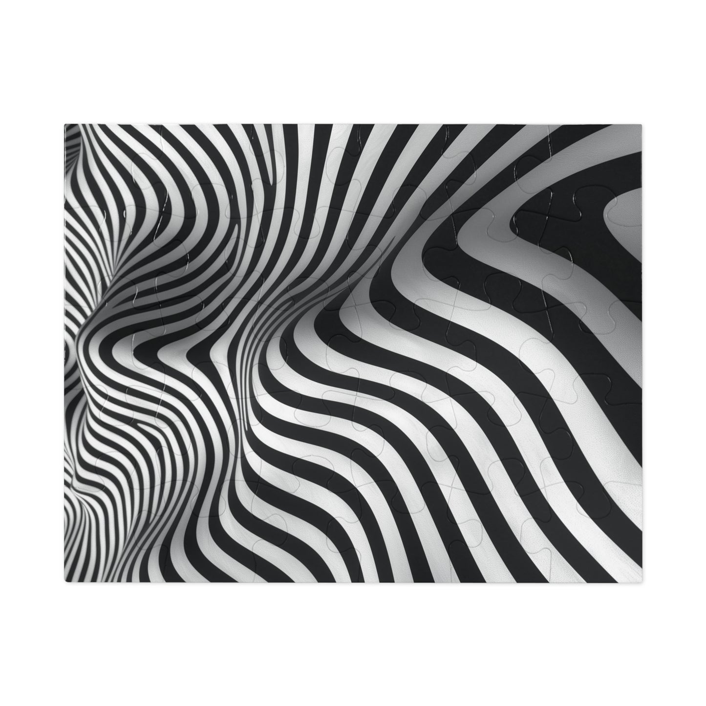 Black and White Wave Pattern Jigsaw Puzzle (30, 110, 252, 500,1000-Piece)