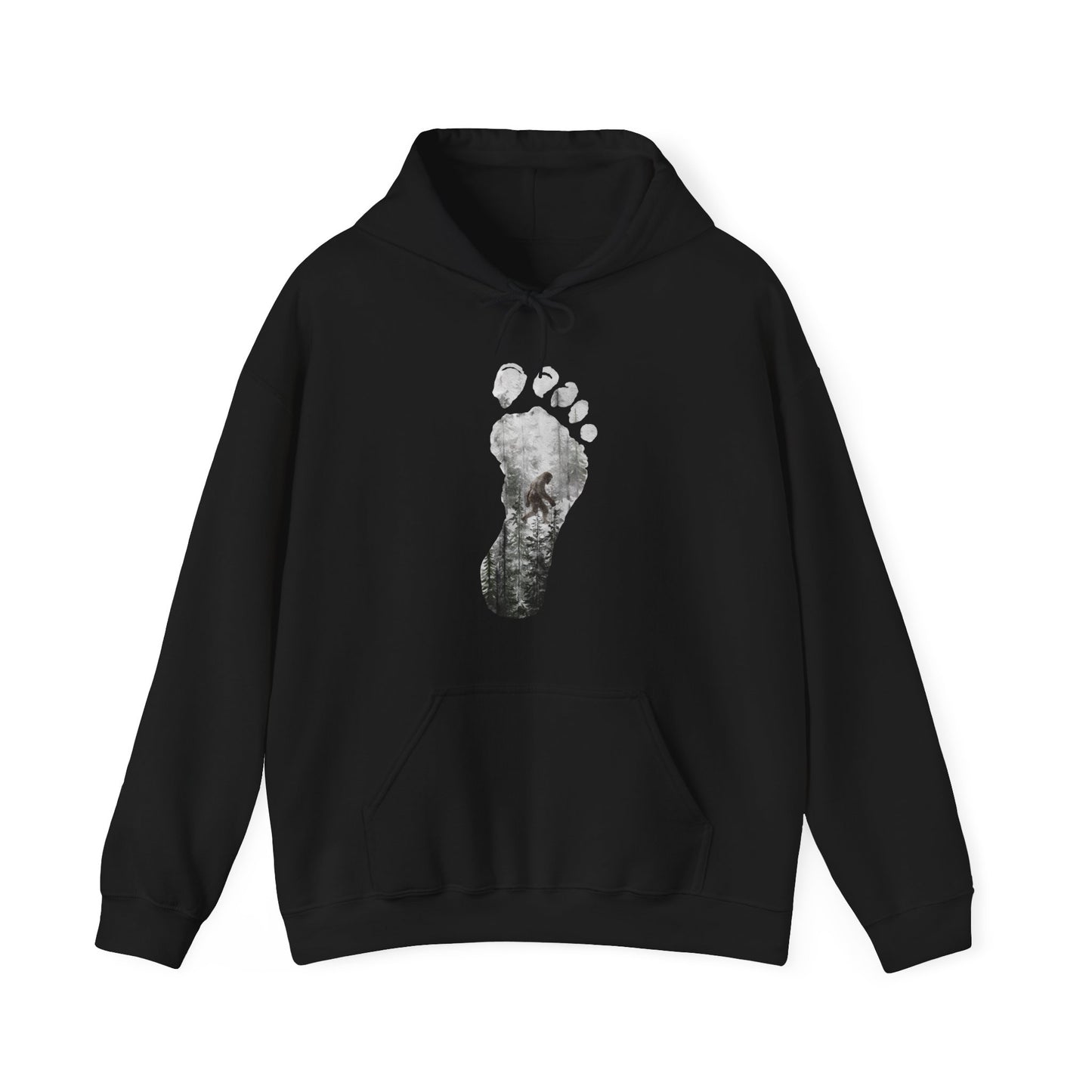Bigfoot in the Forest Foot Print Unisex Heavy Blend™ Hooded Sweatshirt