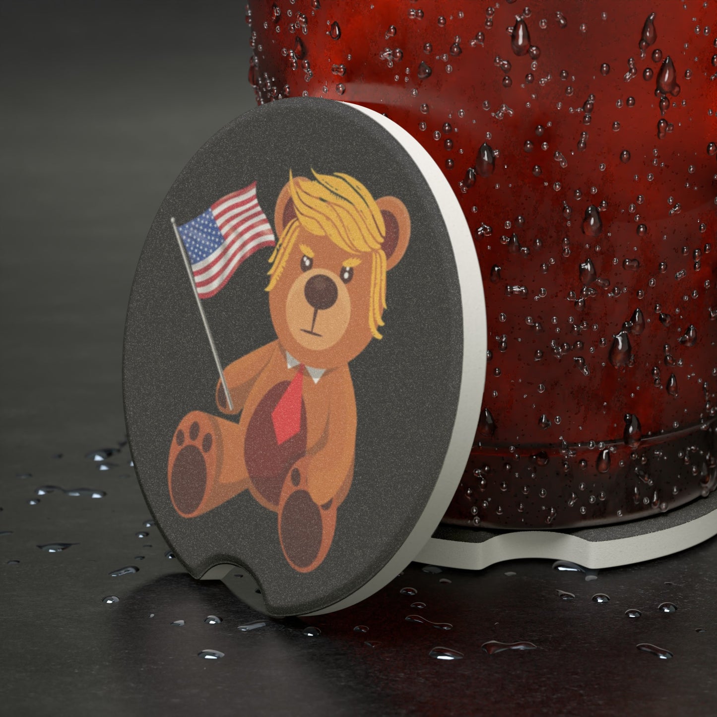 Trumpy Bear Soapstone Car Coaster