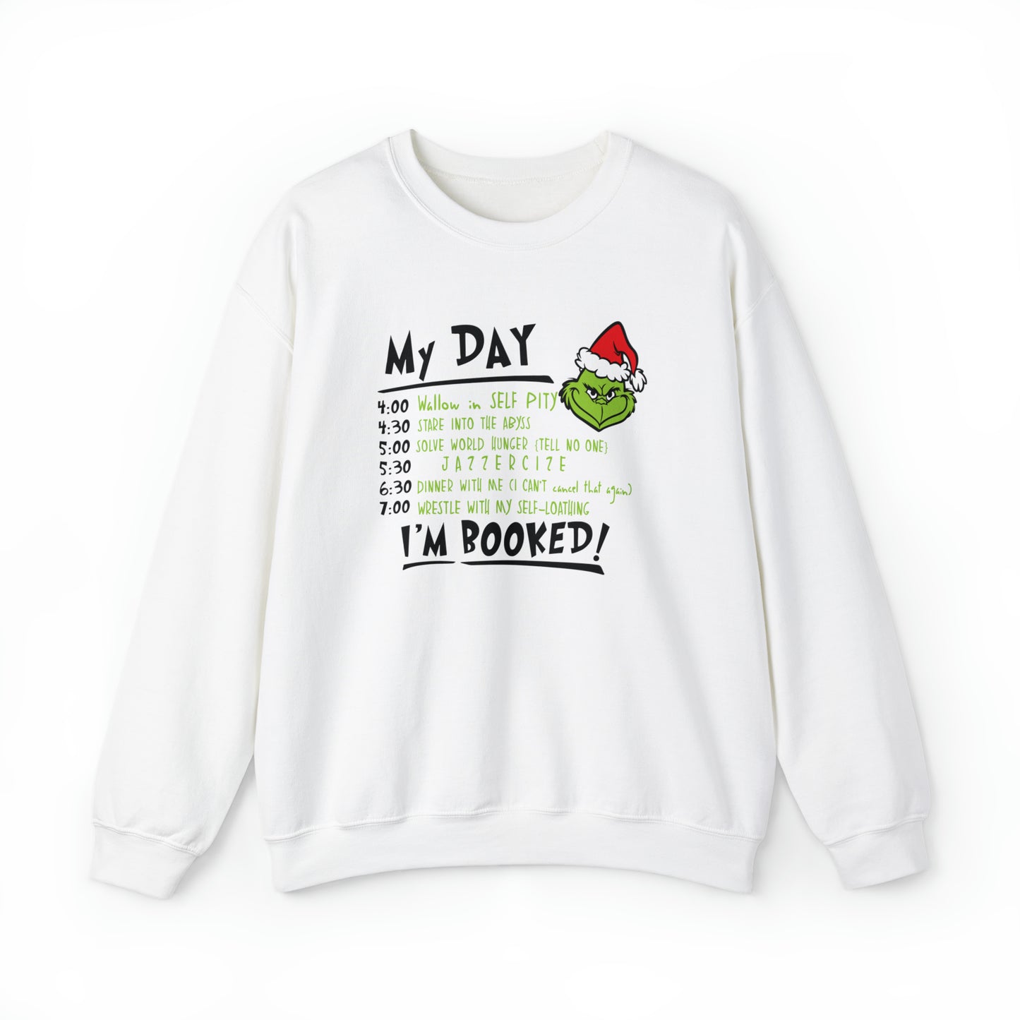 Grinch's Daily Schedule Unisex Heavy Blend™ Crewneck Sweatshirt