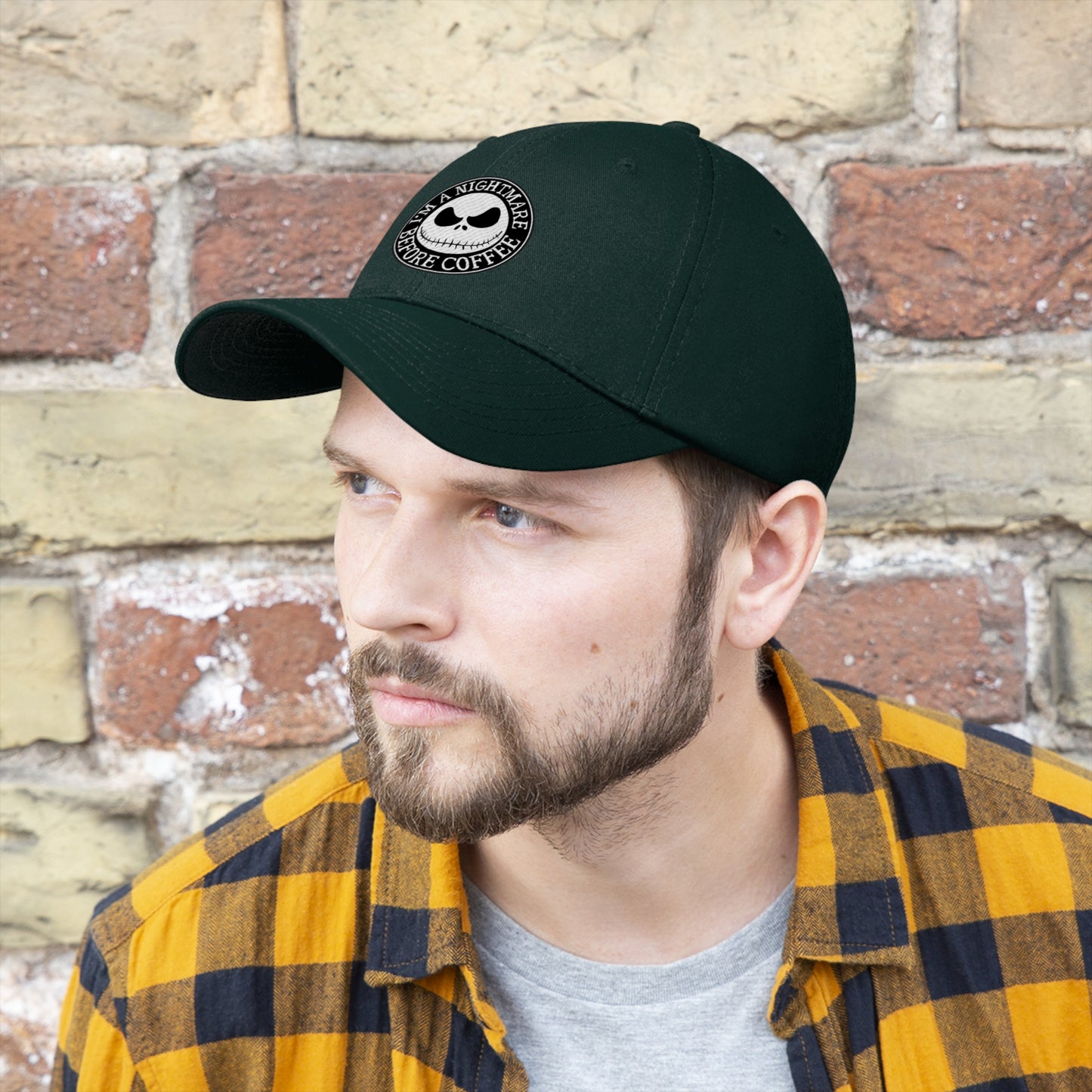 Nightmare Before Coffee Embroidery Unisex Twill Hat