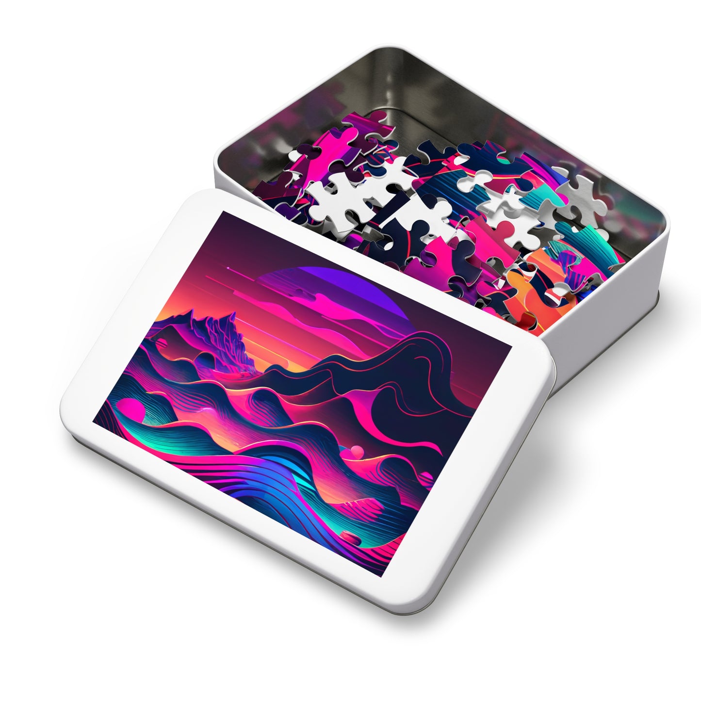 Magical Neon Mountains Jigsaw Puzzle (30, 110, 252, 500,1000-Piece)