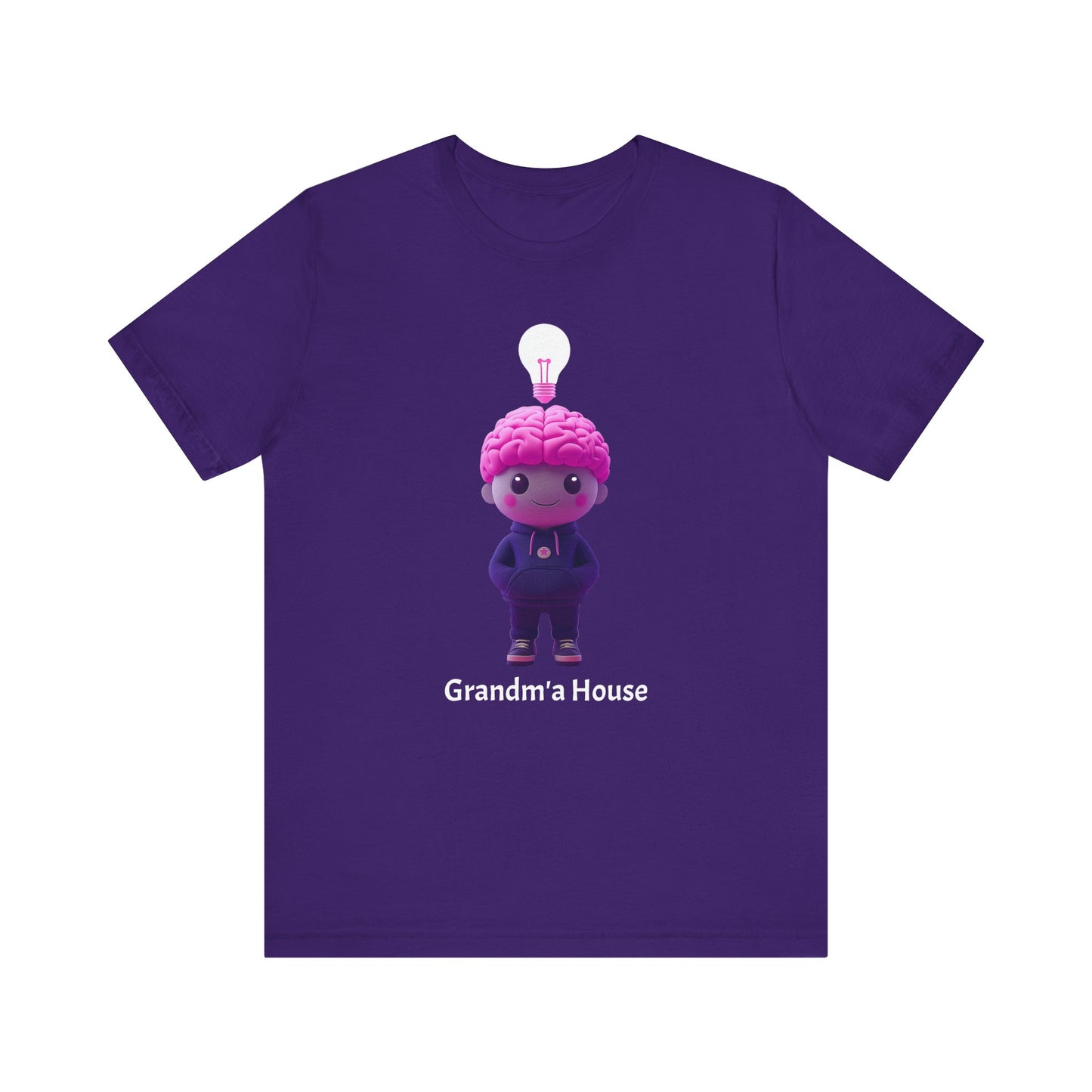Grandma's House Brain with Light Bulb Design - Unisex Jersey Tee