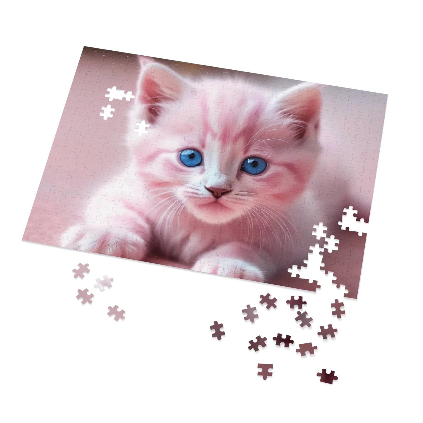 Sweet Pink Kitten Jigsaw Puzzle (30, 110, 252, 500,1000-Piece)