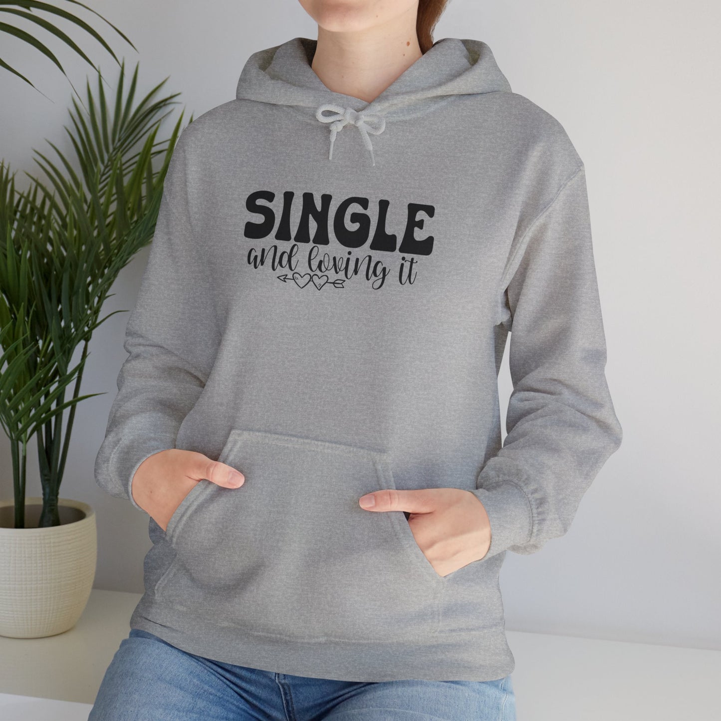 I'm Single and Loving It Unisex Heavy Blend™ Hooded Sweatshirt