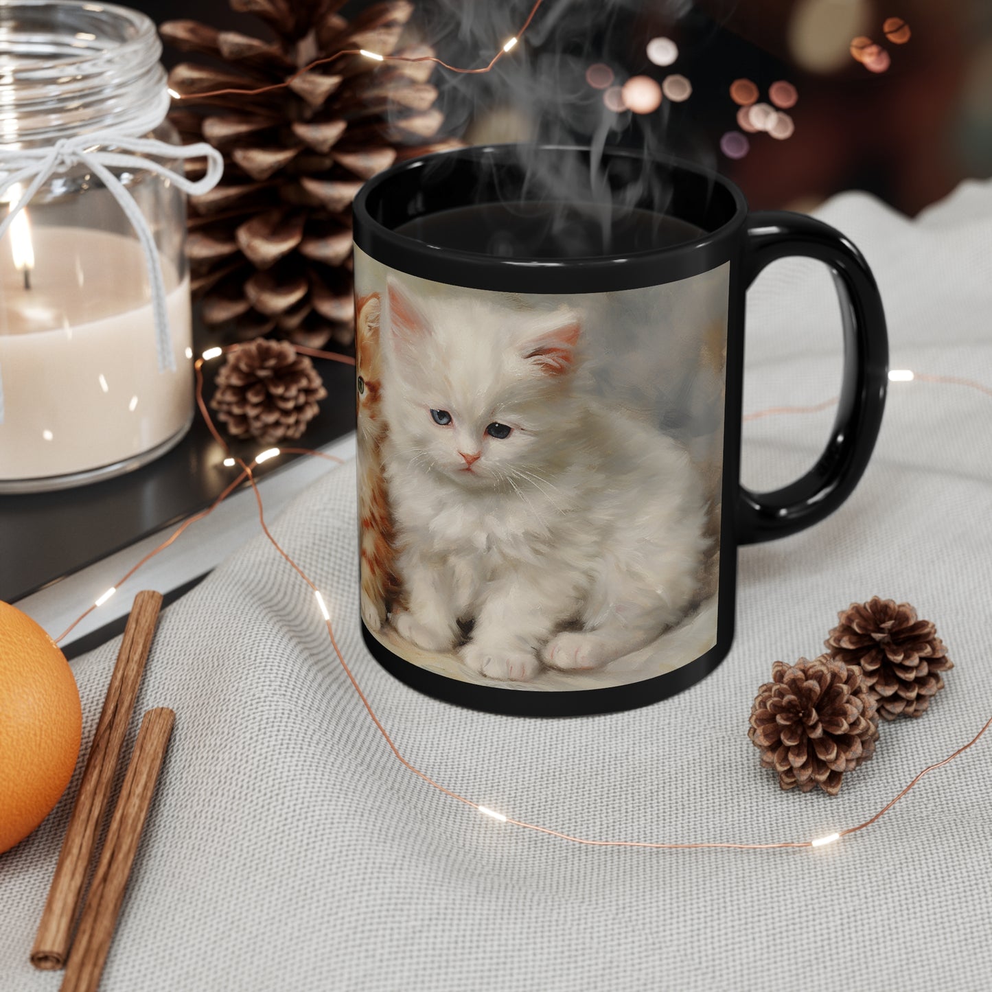 3 Little Kittens 11oz Black Mug