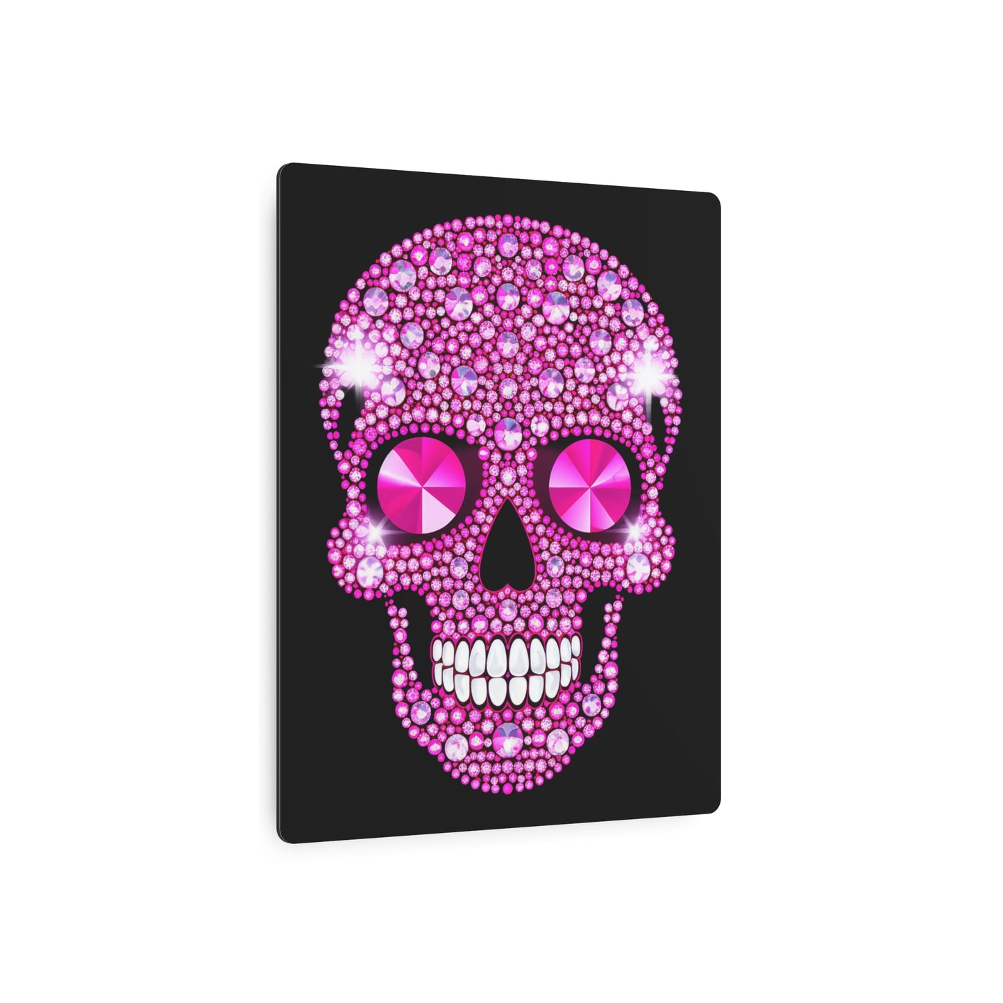 Pink Skull Metal Art Sign