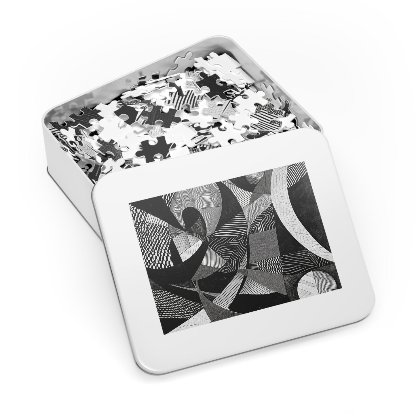 Black and White Abstract Pattern Jigsaw Puzzle (30, 110, 252, 500,1000-Piece)