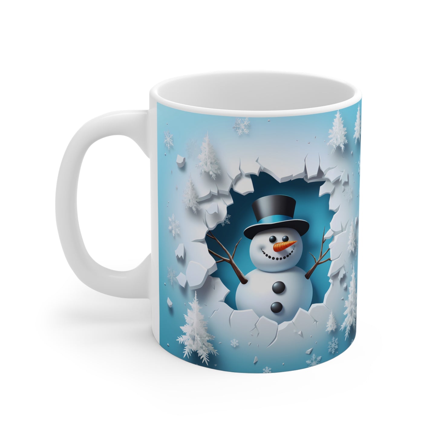 Snowman Christmas Coffee Cup, Ceramic Mug