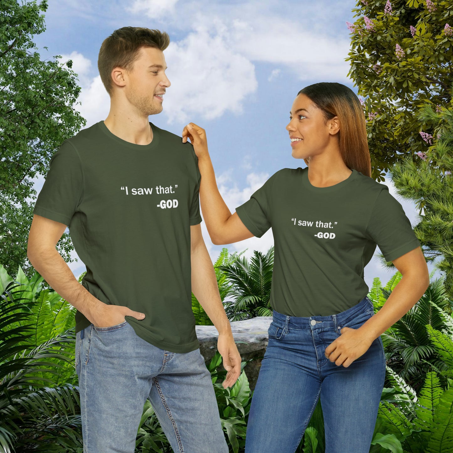 "I saw that." _GOD Unisex Jersey Short Sleeve Tee