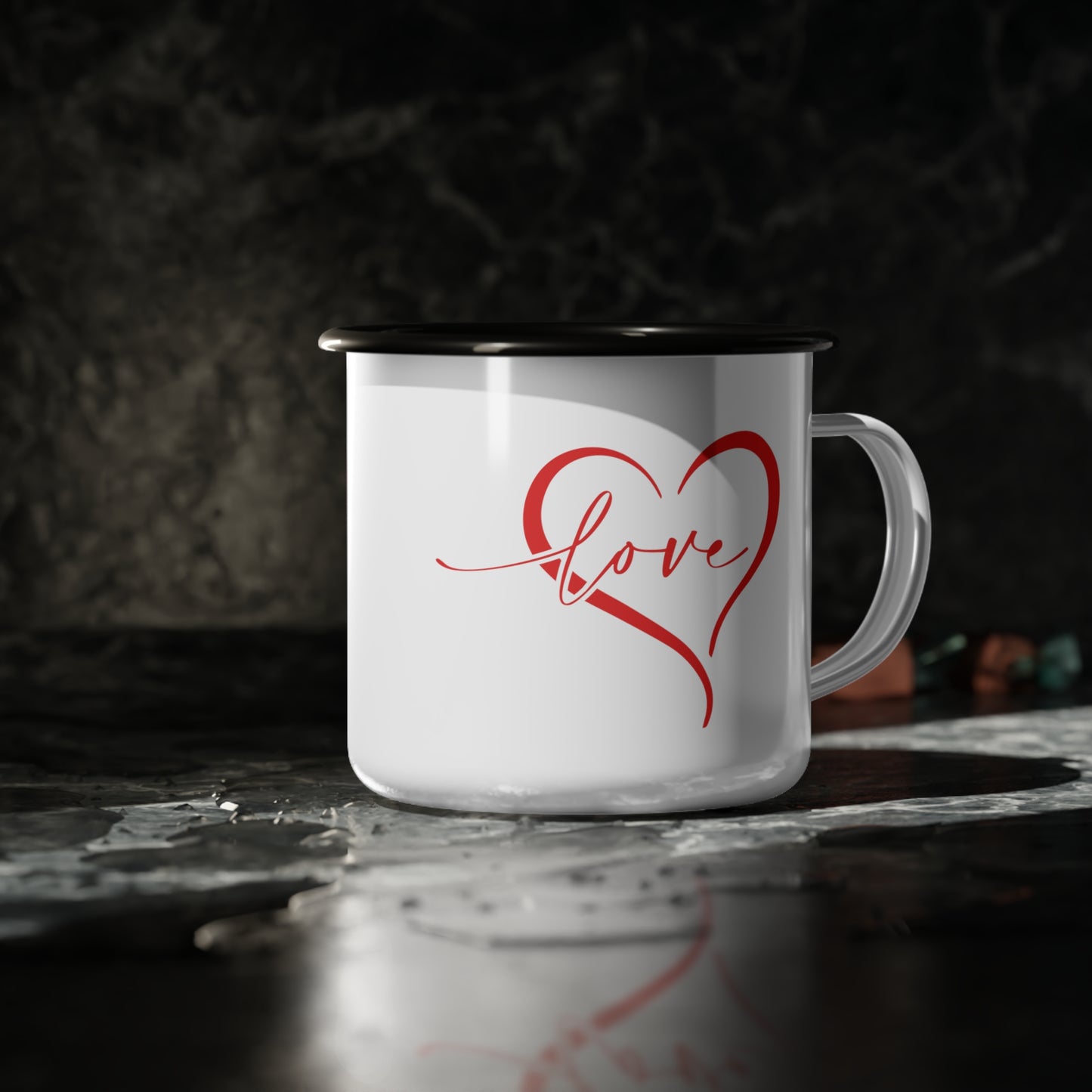 Love Heart Enamel Camp Cup