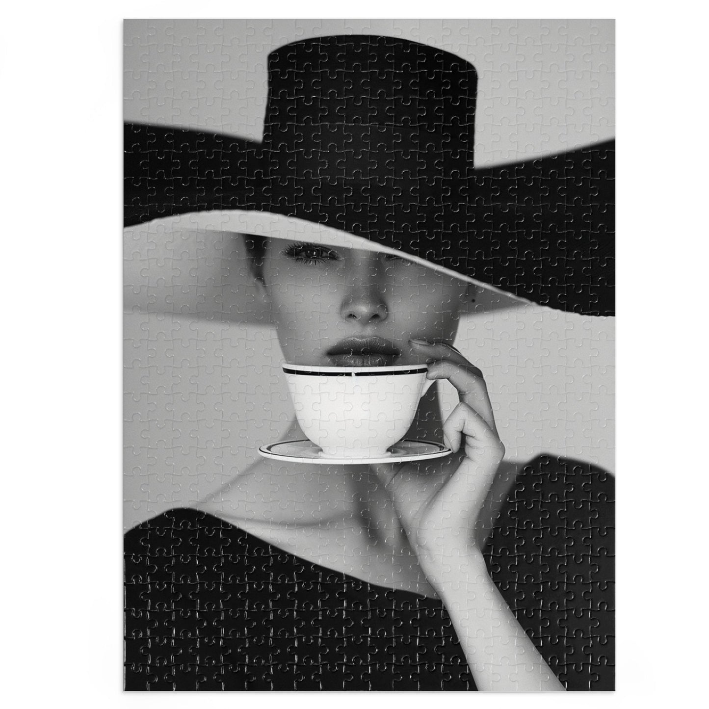 Black and White Sophisticated Lady Jigsaw Puzzle (30, 110, 252, 500,1000-Piece)