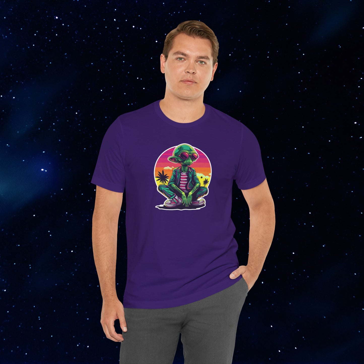 Retro Alien Unisex Jersey Short Sleeve Tee
