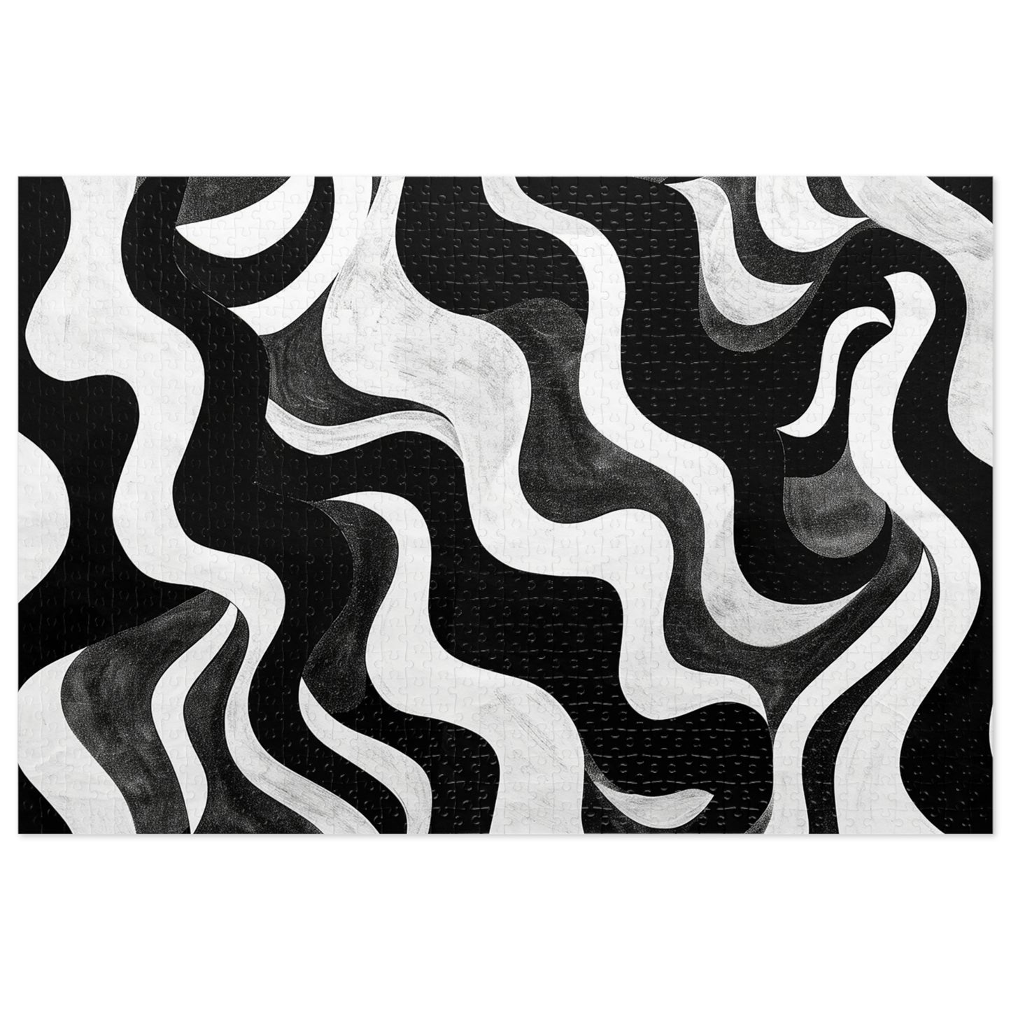Black and White Waves Jigsaw Puzzle (30, 110, 252, 500,1000-Piece)