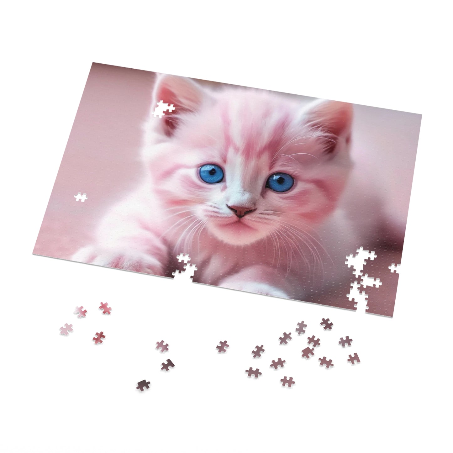 Sweet Pink Kitten Jigsaw Puzzle (30, 110, 252, 500,1000-Piece)