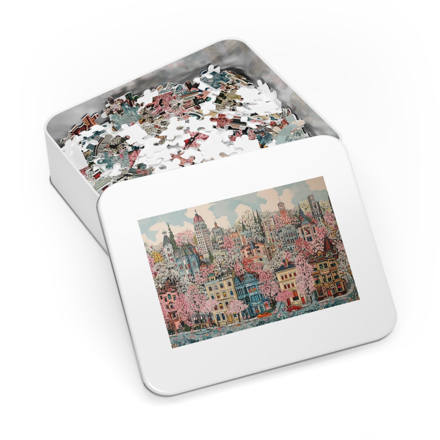 1950s City in Spring Jigsaw Puzzle (30, 110, 252, 500,1000-Piece)