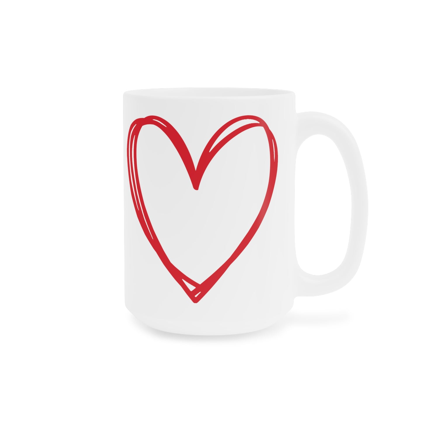 Hand-drawn Heart Ceramic Mugs (11oz\15oz\20oz)