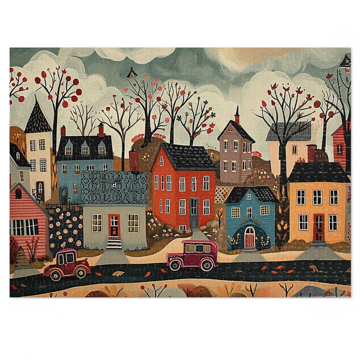 1930s Americana Village Jigsaw Puzzle (30, 110, 252, 500,1000-Piece)
