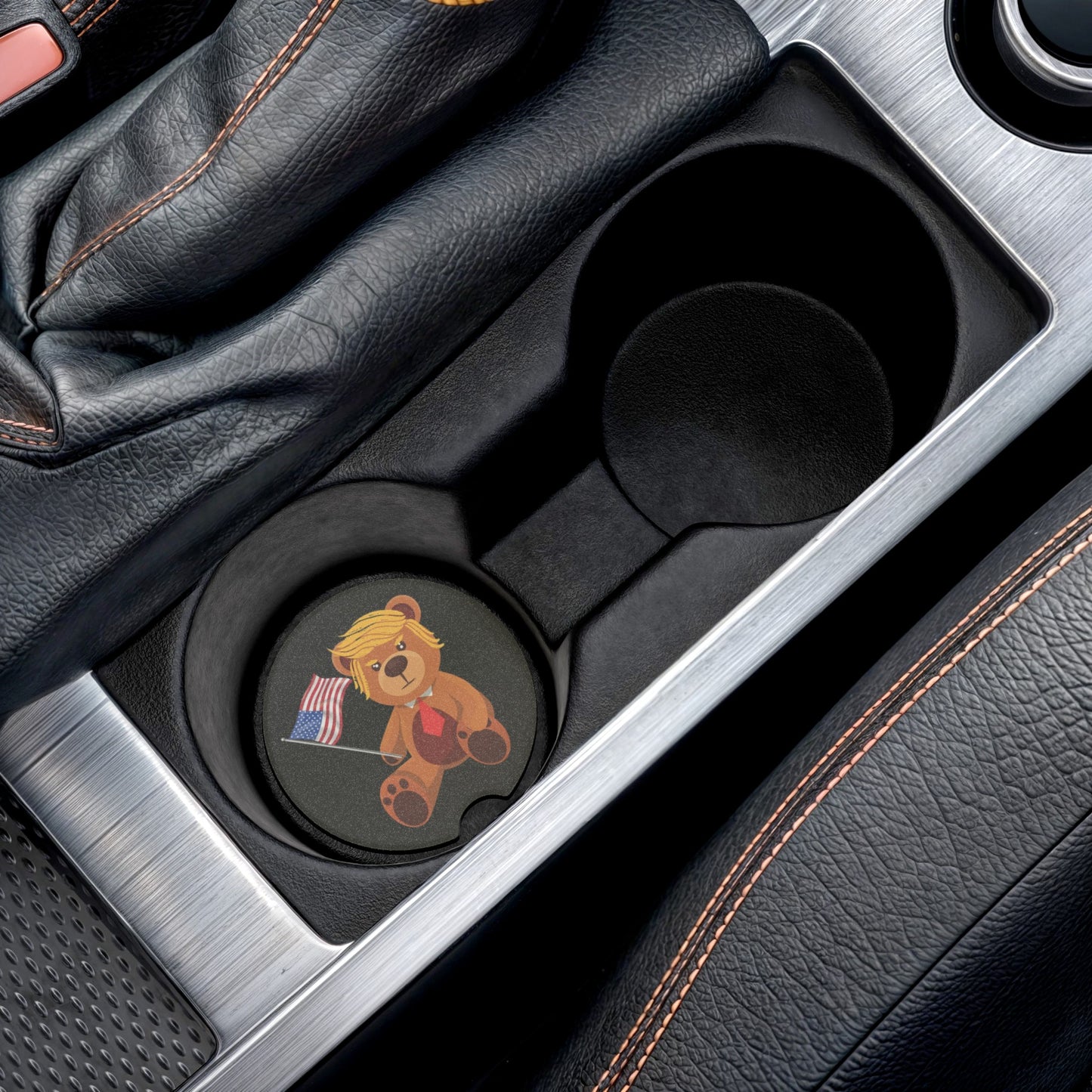 Trumpy Bear Soapstone Car Coaster
