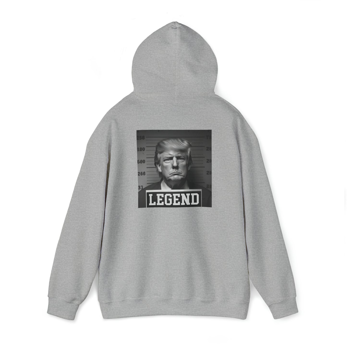 Trump Mug Shot Legend Back Printed Hoodie Sweatshirt