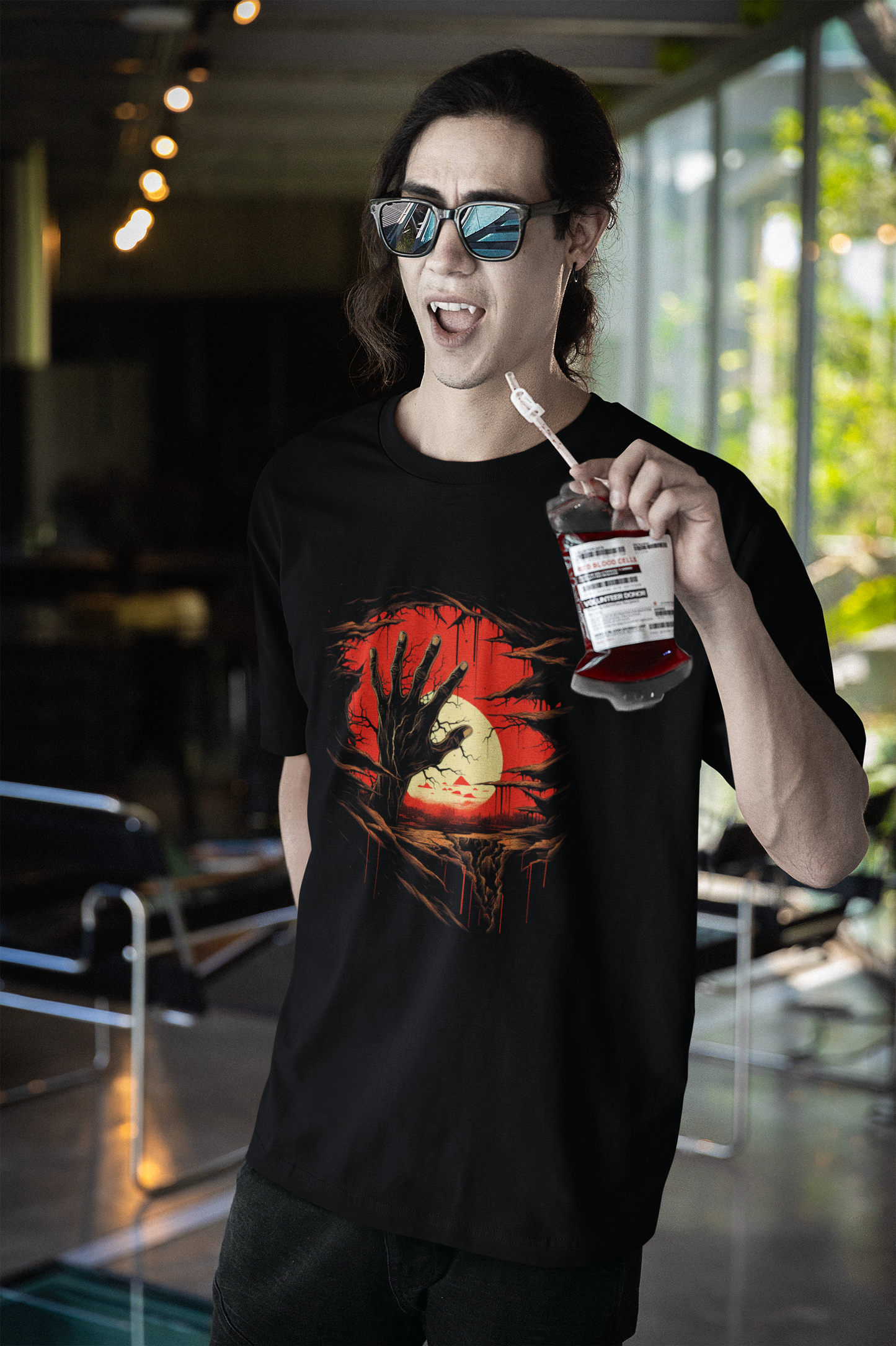 Creepy Hand Halloween Jersey Short Sleeve Tee
