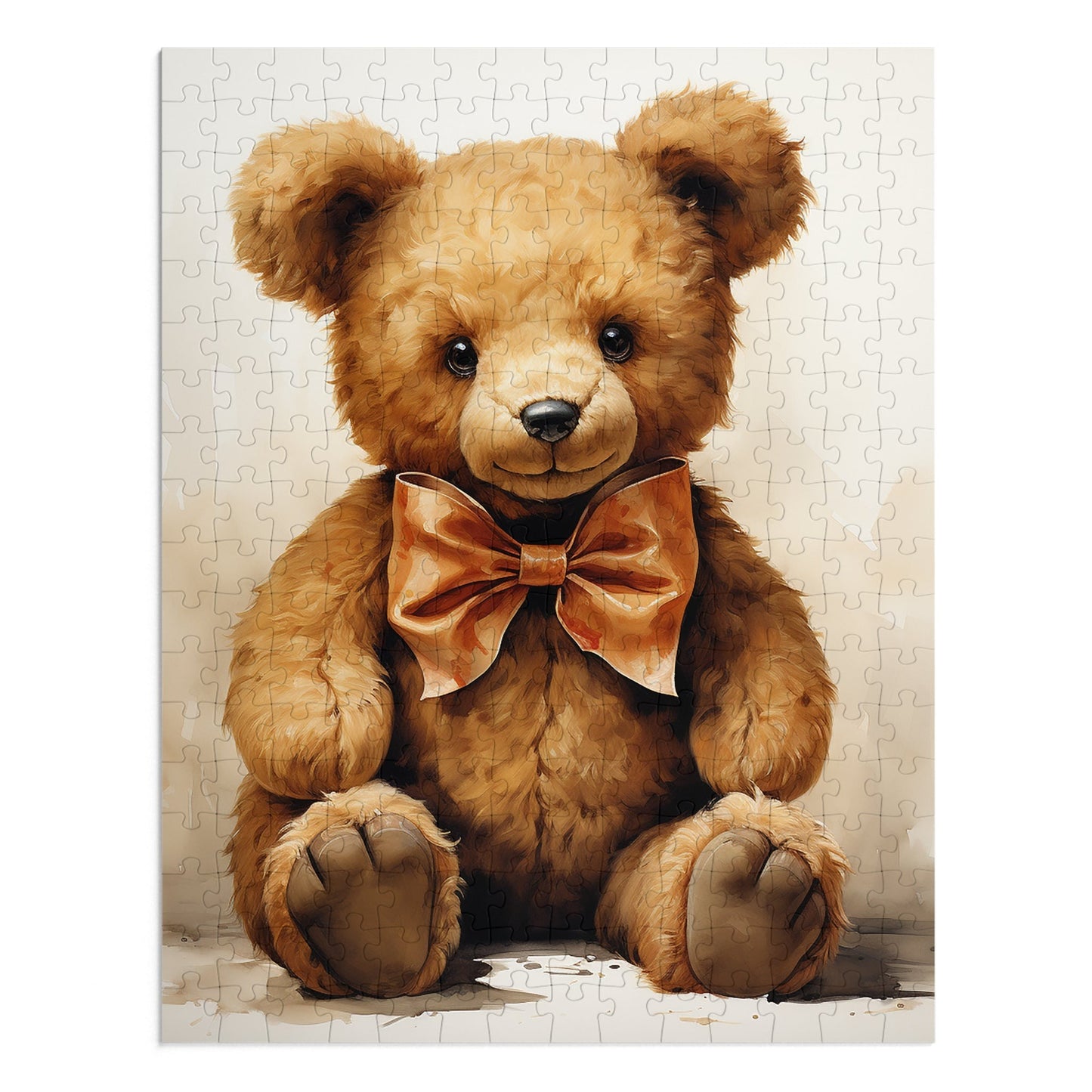 Watercolor Teddy Bear Jigsaw Puzzle (30, 110, 252, 500,1000-Piece)