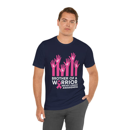 Brother of a Warrior Breast Cancer Awareness Jersey Short Sleeve Tee