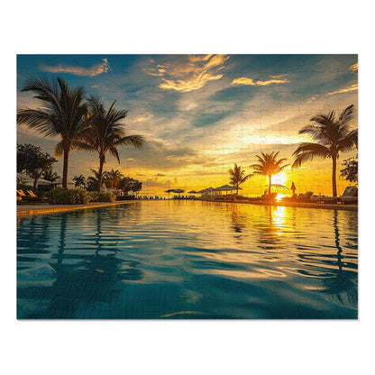 Sunset by the Pool  Jigsaw Puzzle (30, 110, 252, 500,1000-Piece)