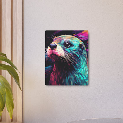 Colorful Otter  Metal Art Sign