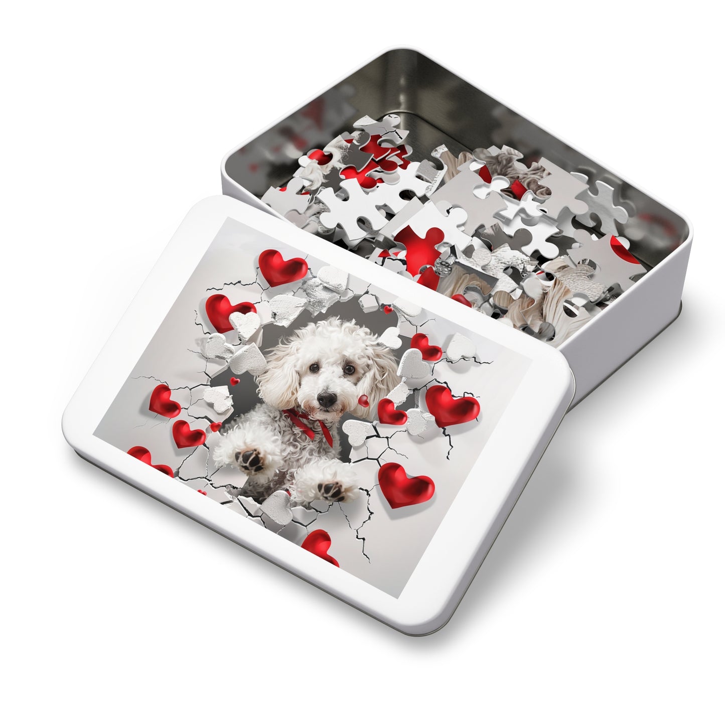 Valentine's Breakout Poodle Jigsaw Puzzle (30, 110, 252, 500,1000-Piece)