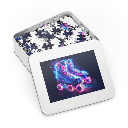 Pink and Blue Psychedelic Skates Jigsaw Puzzle (30, 110, 252, 500,1000-Piece)