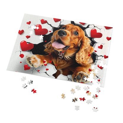 Valentine's Breakout Cocker Spaniel Jigsaw Puzzle (30, 110, 252, 500,1000-Piece)