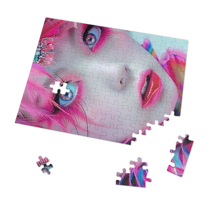 Beautiful Anime Girl in Pink  Jigsaw Puzzle (30, 110, 252, 500,1000-Piece)