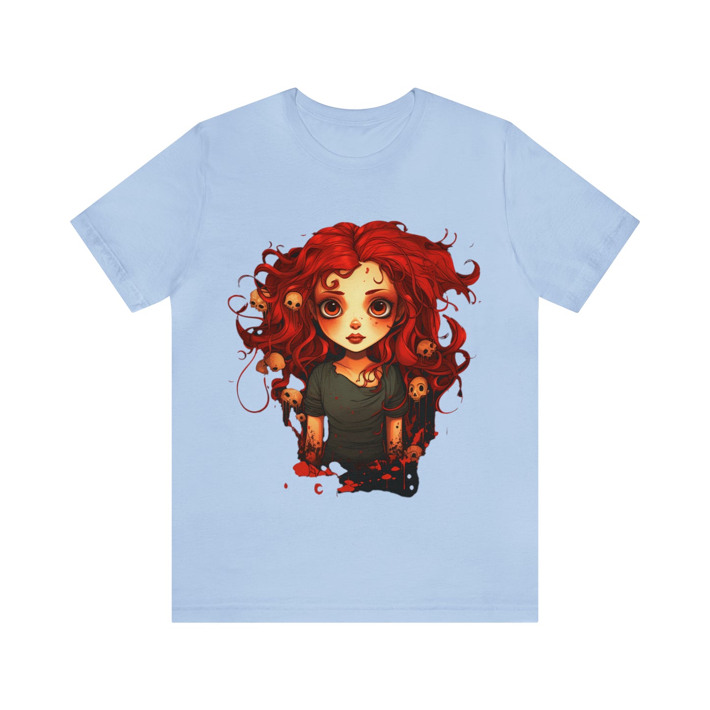 Creepy Doll Halloween Unisex Jersey Short Sleeve Tee