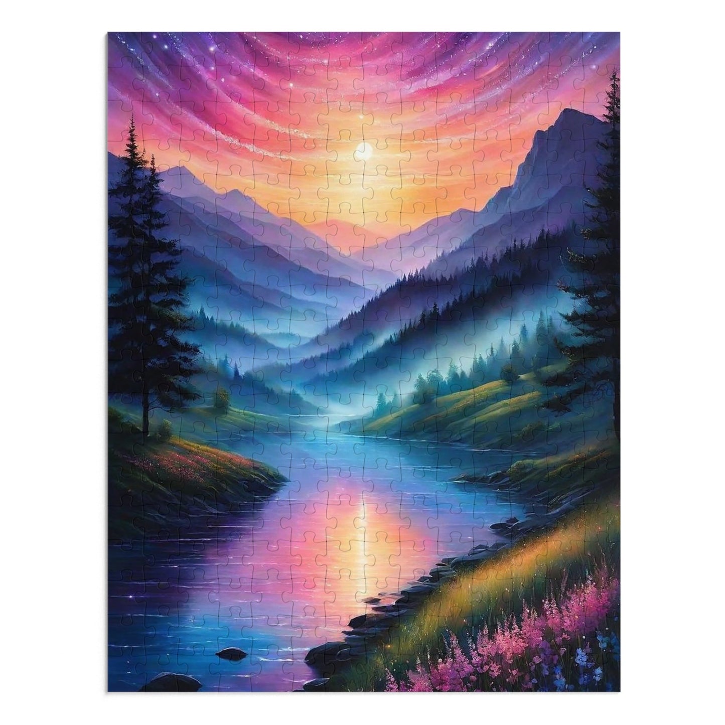 Colorful Abstract Mountain Landscape  Jigsaw Puzzle (30, 110, 252, 500,1000-Piece)