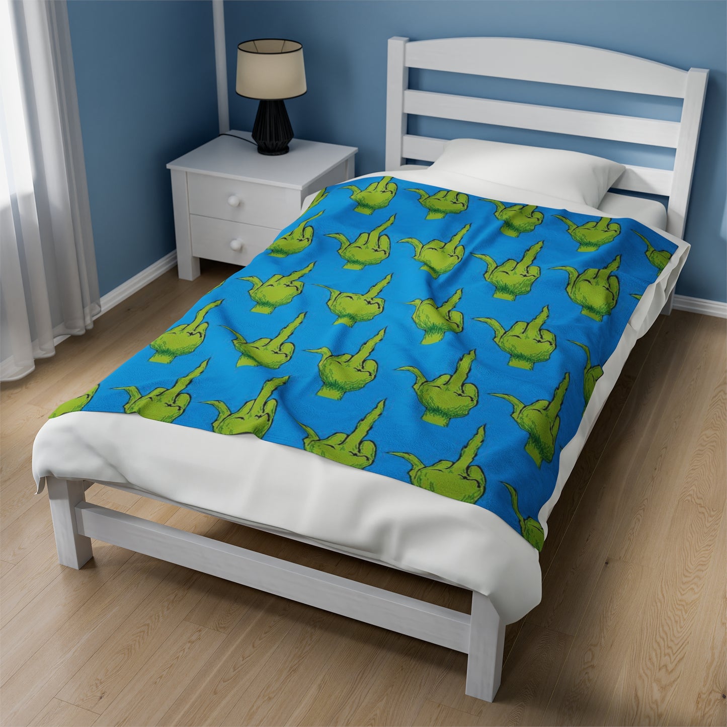 Grinch Bird  Velveteen Plush Blanket