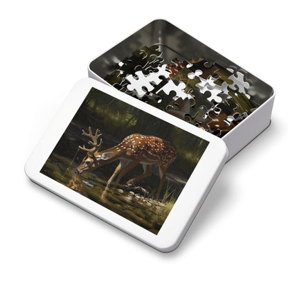 Majestic Buck Dinking from a Lake Jigsaw Puzzle (30, 110, 252, 500,1000-Piece)