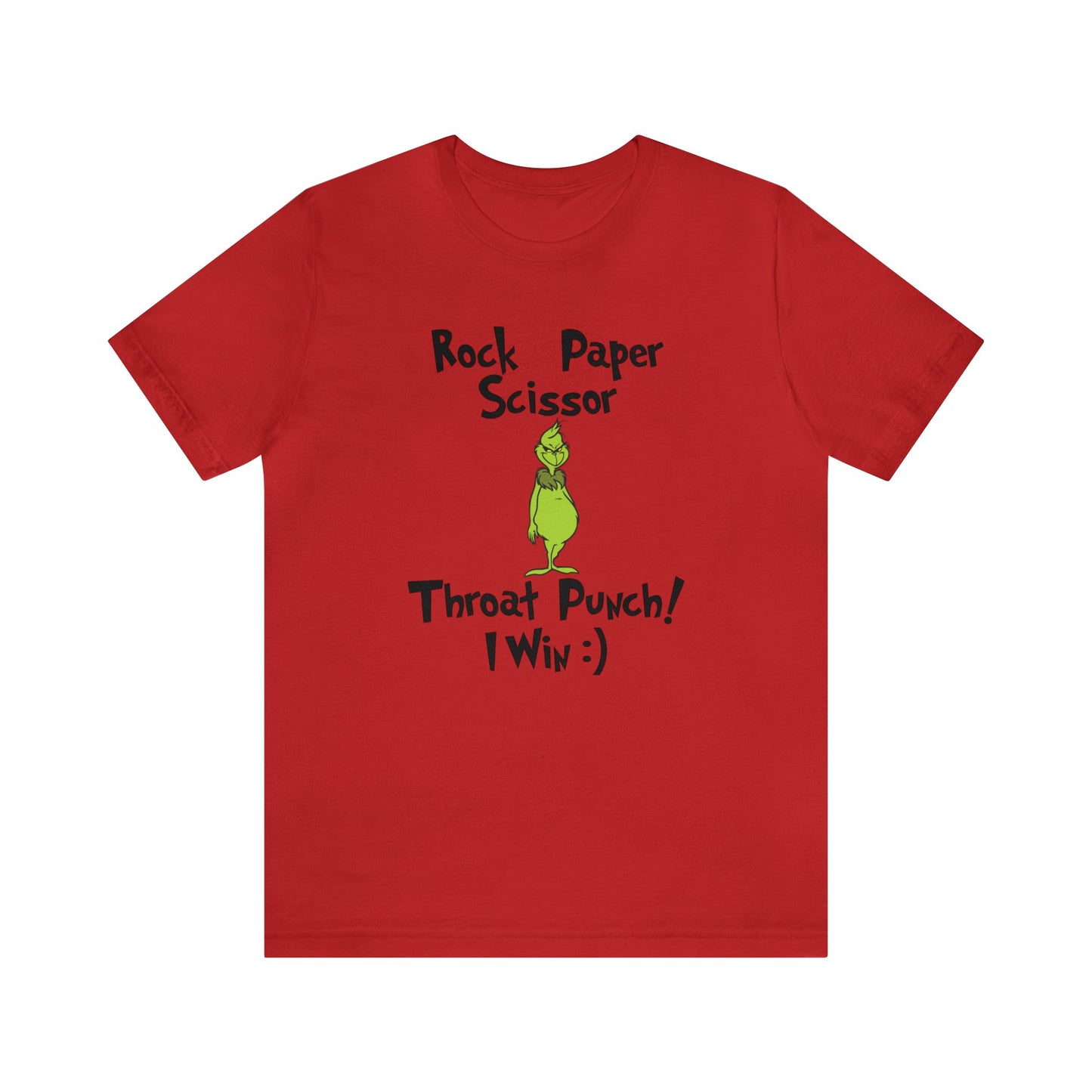 Rock Paper Scissors Throat Punch!  Grinch Jersey Short Sleeve Tee