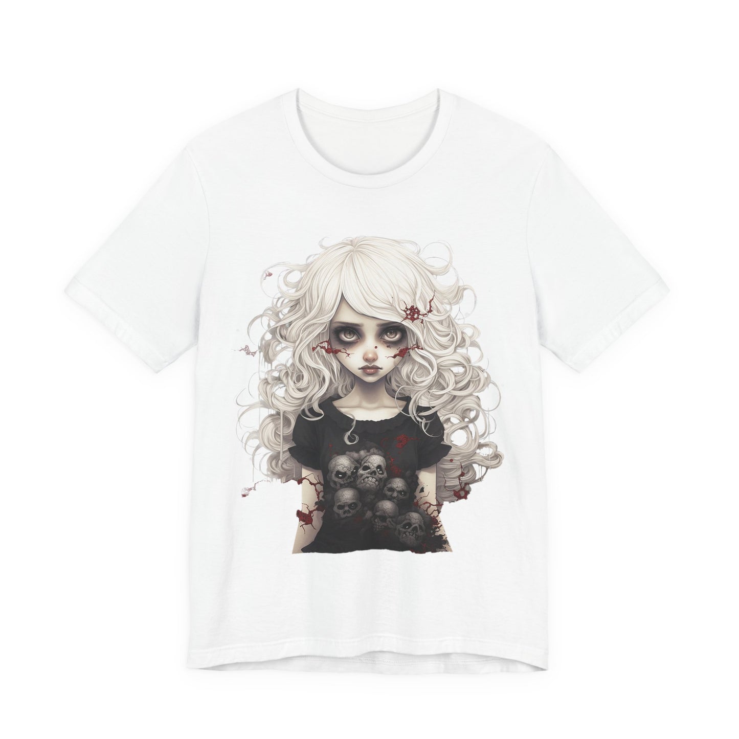 Creepy Doll Halloween Unisex Jersey Short Sleeve Tee
