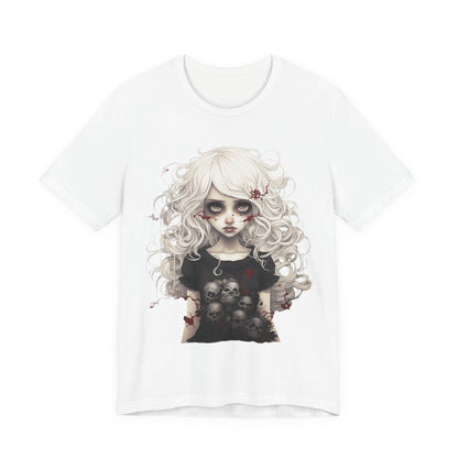 Creepy Doll Halloween Unisex Jersey Short Sleeve Tee
