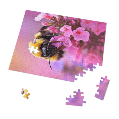 Pink buds and the Bumble Bee  Jigsaw Puzzle (30, 110, 252, 500,1000-Piece)