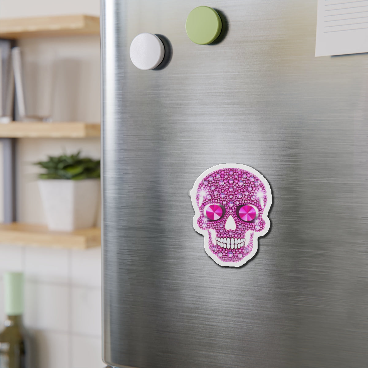 Pink Skull Die-Cut Magnet