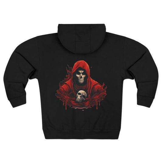 Evil Skeleton Unisex Premium Full Zip Hoodie