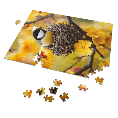 Yellow and Black Bird Nesting Jigsaw Puzzle (30, 110, 252, 500,1000-Piece)