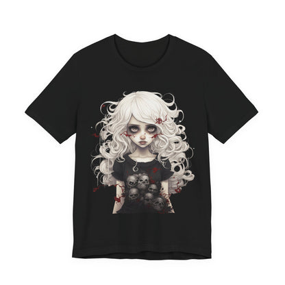 Creepy Doll Halloween Unisex Jersey Short Sleeve Tee