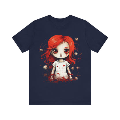 Pretty Creepy Doll Halloween Unisex Jersey Short Sleeve Tee