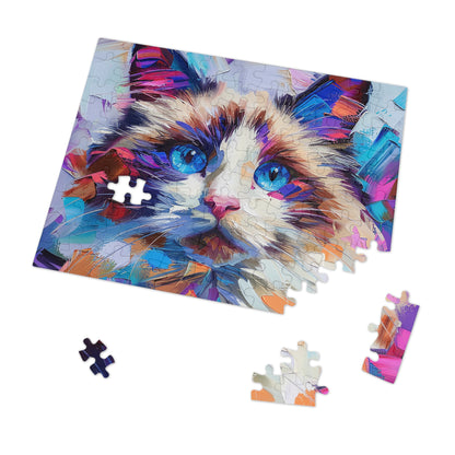 Cat Oil Painting Jigsaw Puzzle (30, 110, 252, 500,1000-Piece)