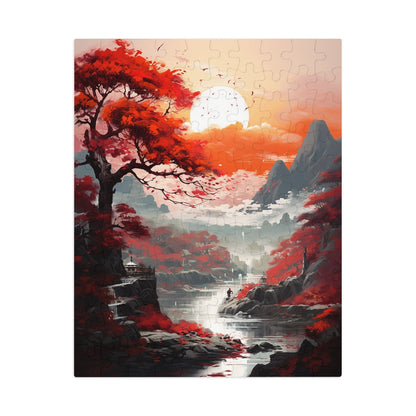 Mountain Stream at Sunset Jigsaw Puzzle (30, 110, 252, 500,1000-Piece)