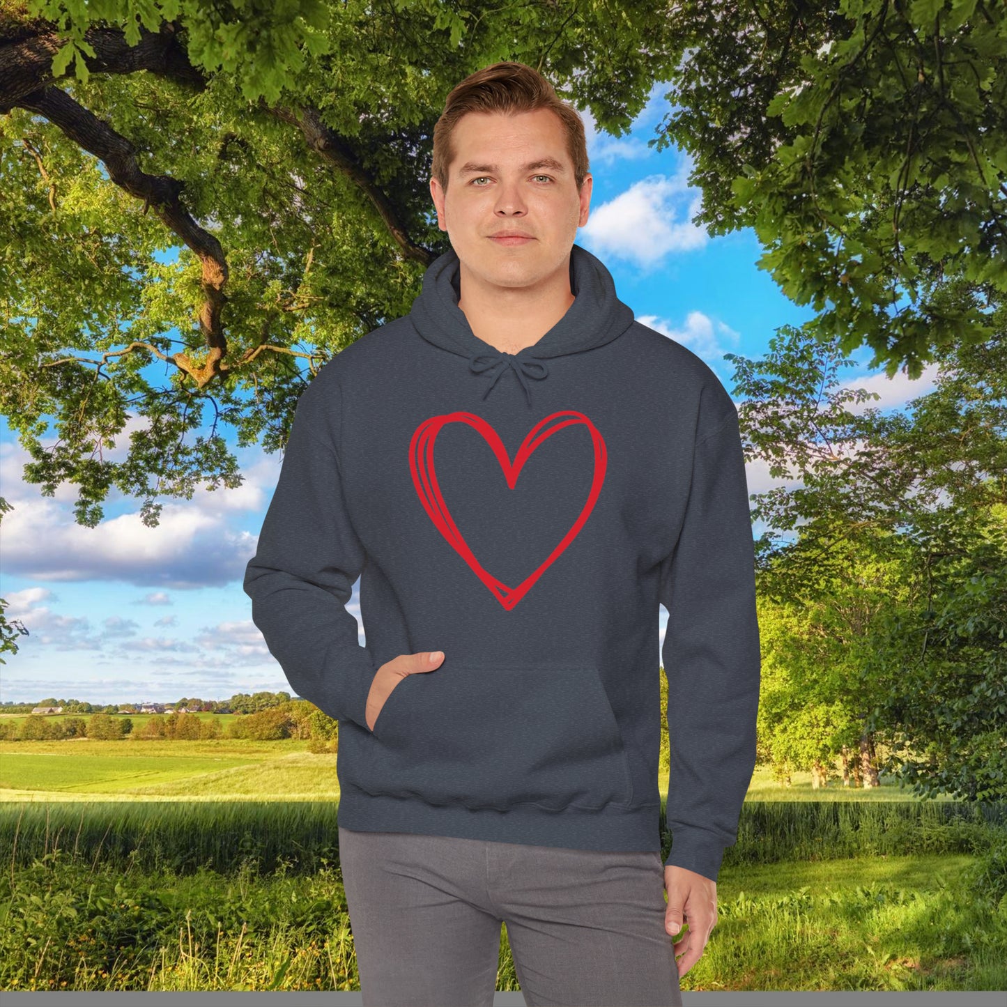 Hand-drawn Heart  Unisex Heavy Blend™ Hooded Sweatshirt