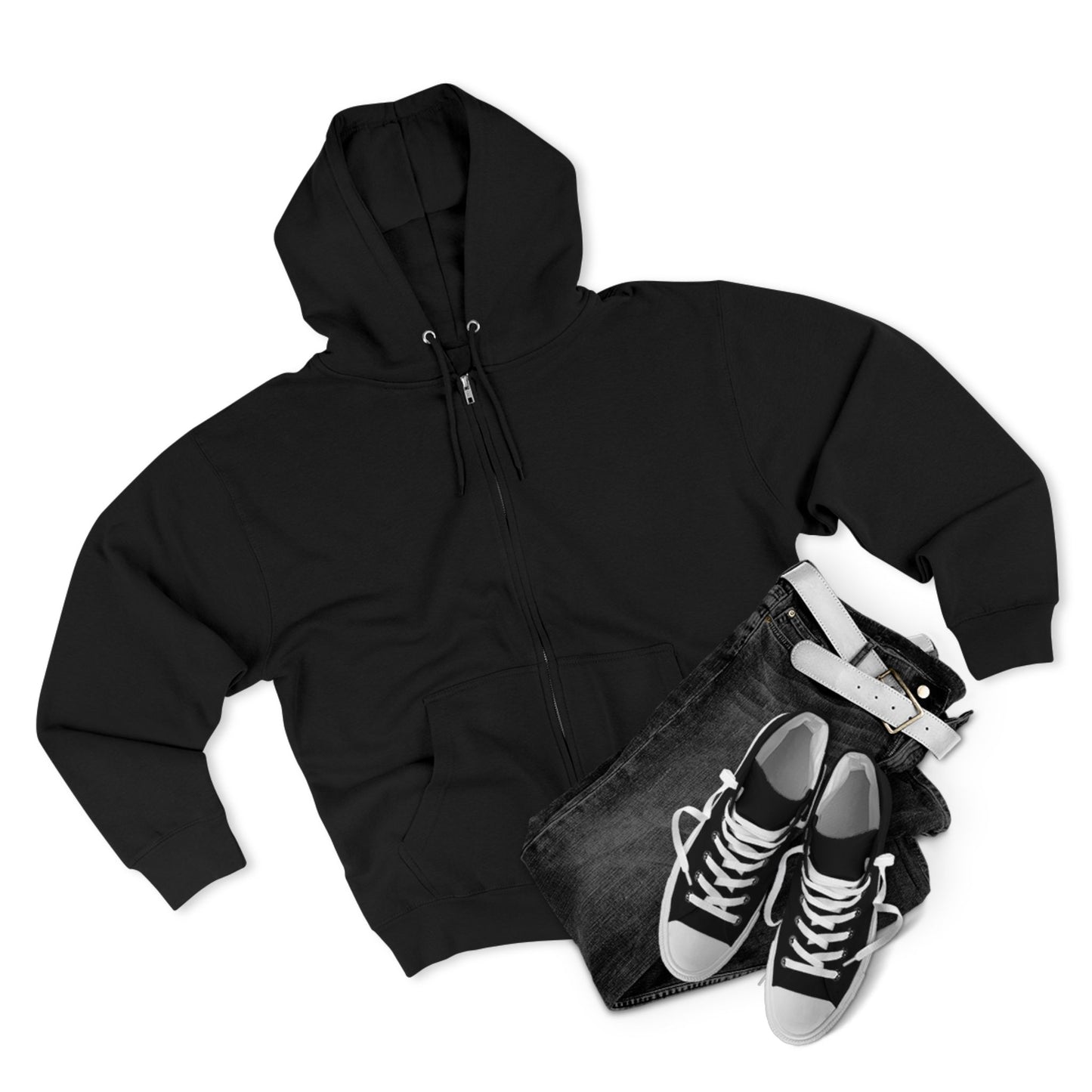 Scary Skull Back Printed Premium Full Zip Hoodie